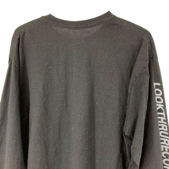 Mens Gildon TShirt Long Sleeve Graphic Look Thru Records XL Black EUC 3388 - Picture 6 of 6